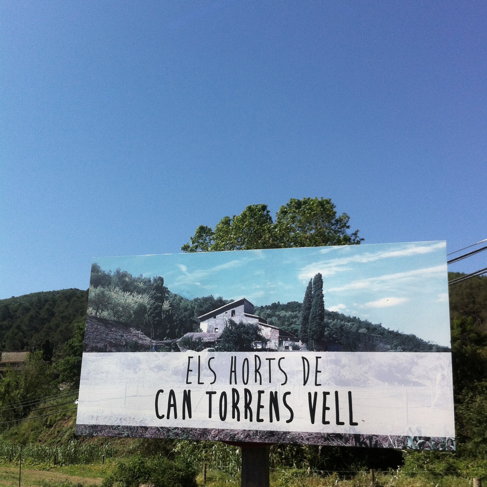 Cartel de los huertos urbanos de Sant Fost de Campsentelles